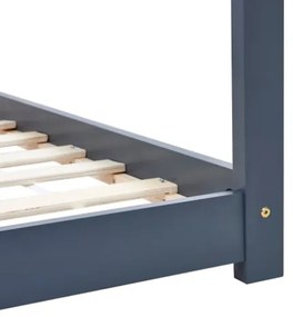 Giroletto per Bambini Grigio in Legno Massello di Pino 80x160cm