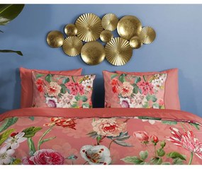 Lenzuolo singolo in cotone biologico arancione Flowery, 140 x 220 cm Organic - Descanso