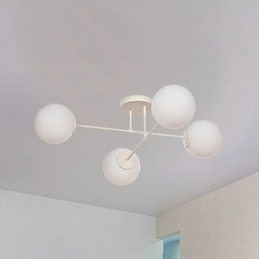 Plafoniera soffitto Moon HELAM, dimmerabile, Crema / Ambra, Soggiorno / Sala da pranzo, Metallo, Plafoniera