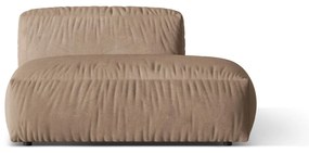 Parte divano componibile marrone chiaro (con penisola a destra) con rivestimento in velluto Martina – Micadoni