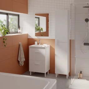 Colonna per mobile bagno Easy SENSEA 2 ante P 32 x L 35 x H 186 cm bianco serigrafato truciolare