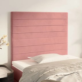 Testiera 2 Pz Rosa 80x5x78/88 Cm İn Velluto /