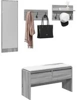 Set di Mobili da Ingresso 4 pz Grigio Sonoma Legno Multistrato 847924