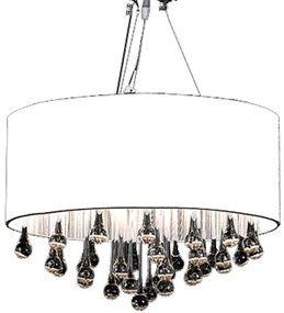 Lampadario Con 85 Cristalli Bianco /