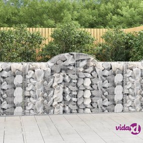 vidaXL Cesti Gabbioni ad Arco 2 pz 200x50x100/120 cm Ferro Zincato