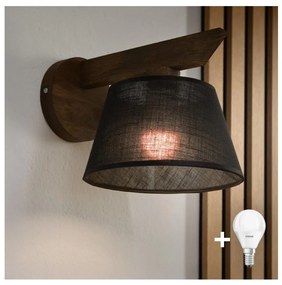 Brilagi - Lampada da parete LED ANTHONY 1xE14/40W/230V noce nero