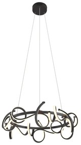 Lampada a sospensione di design nera rotonda dimmerabile a 3 livelli - Krisscross
