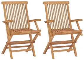 Sedie da giardino con cuscini antracite 2 pz massello di teak