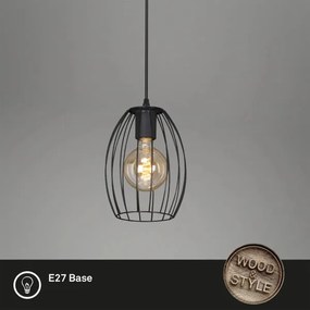 Lampadario su asta 1xE27/60W/230V nero