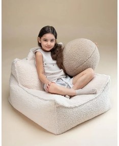 Cuscino per divano da bambini marrone chiaro con rivestimento in bouclé Ball – Wigiwama