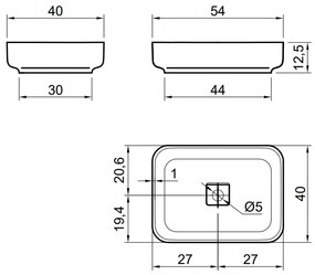 Antonio Lupi Design Bolomood54 Lavabo Rettangolare 54x40 Cm In Flumood Bianco Lucido