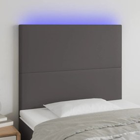Testiera A Led Grigio 90x5x118/128 Cm İn Similpelle /