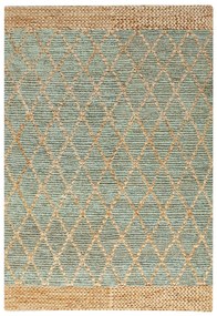 Tappeto iuta verde e beige 160 x 230 cm TELLIKAYA Beliani
