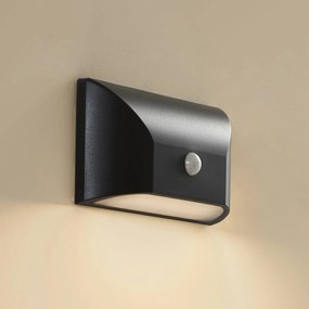 Lindby applique da esterni LED Siana, nero, PC, sensore