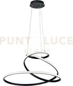 Lampadario a sospensione led coaster circolare nera 60w 8000lm cct ...