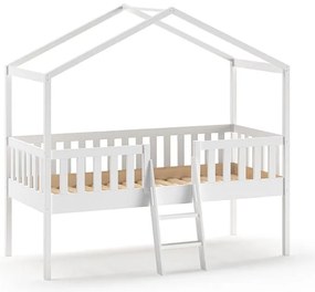 Letto per bambini in legno di pino bianco rialzato 90x200 cm DALLAS - Vipack