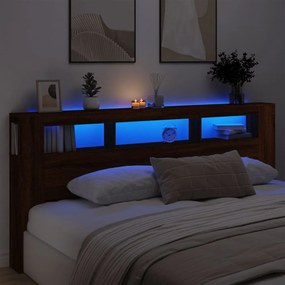 Testiera Led Rovere Marrone 220x18,5x103,5 Cm Legno Multistrato /