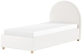 Letto singolo imbottito bianco con contenitore con rete inclusa 90x200 cm Moon – Vipack