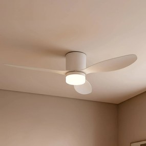 Lucande Ventilatore da soffitto LED Kayu, bianco, DC, silenzioso, Ø 132 cm Kayu, Bianco / Opale, Soggiorno / Sala da pranzo, Plastica, Moderno