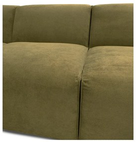 Divano angolare in velluto a coste verde (angolo destro) Sting - Scandic