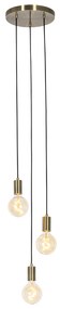 Lampada a sospensione industriale bronzo 3 luci - Facil