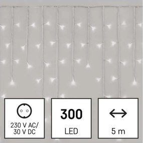 Catena LED natalizia da esterno 300xLED/8 modalità10m IP44 bianco freddo + telecomando