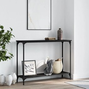 Tavolino Consolle Nero 101x30,5x75 Cm İn Legno Multistrato /