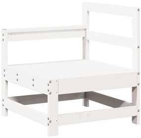 Set salotto da giardino 7 pz bianco in legno massello di pino