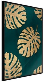 Poster  Gilded Monstera Leaves  Cornice Quadri Cornice nera, Larghezza x Altezza Home decor 20x30