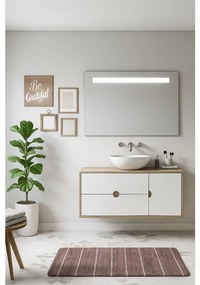 Mobile da bagno sotto lavabo VISOBATH Kompas bianco L 100 x H 48 x P 22 cm 2 cassetti 1 anta, lavabo non incluso