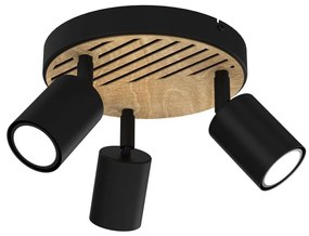 Faretto TERRA 3xGU10/8W/230V nero/quercia