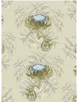 Florale Tapete Carciofi von Ailanto - Aqua/ Olive