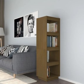 Libreria/divisorio miele 40x35x135 cm in legno massello di pino