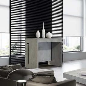 Consolle LUMIX 90x45 cm allungabile 5 all. in legno cemento salvaspazio