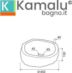 Lavabo da appoggio in onice puro 40-45 cm | Litos-Onyx - KAMALU