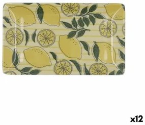 Vassoio per aperitivi Quid Sicilia Multicolore Bioplastica Limone 25 x 15 x 2 cm (12 Unità)