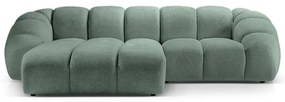 Divano angolare in verde chiaro (con penisola a sinistra) Diana – Micadoni