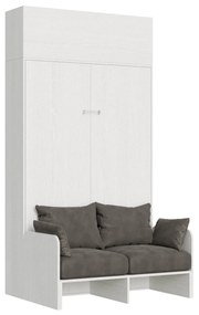 Letto matrimoniale francese a scomparsa 140 verticale Kentaro Sofà, Bianco Frassino / Pensile Vasistas / ALESSIA 20