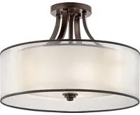 Lampadario Contemporaneo Lacey Metallo Bronzo Antico Tessuto 4 Luci E27