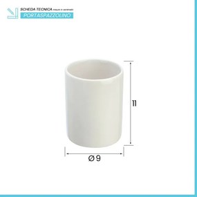 Porta spazzolini da appoggio in ceramica bianca linea Cily