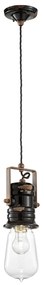 Lampadario Industrial Urban Ferro E Ceramica Vintage Nero 1 Luce E27 37Cm