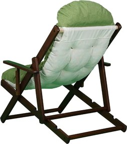 Poltrona in legno pieghevole 3 posizioni - telaio noce cuscino Pea