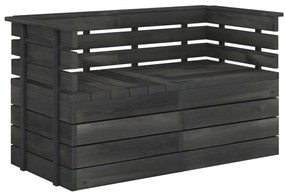 Divano da giardino 2 posti su pallet grigio scuro massello pino