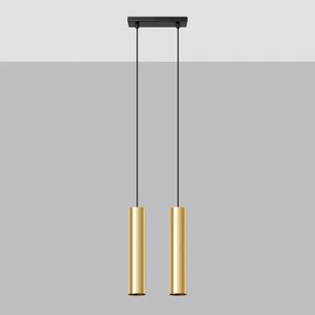 Sollux SL.1241 - Lampadario a sospensione con filo LAGOS 2xGU10/10W/230V oro