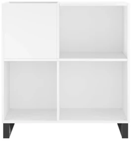 Mobile porta dischi bianco lucido 84,5x38x89 legno multistrato