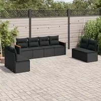 Set Divani da Giardino con Cuscini 8 pz Nero in Polyrattancod mxl 113051