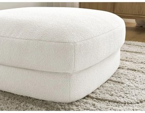 Poggiapiedi bianco con rivestimento in bouclé Leonore – Bobochic Paris