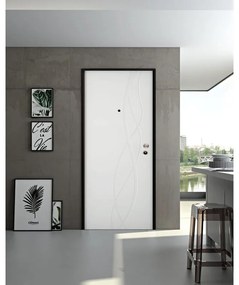 Pannello per porta blindata laccato bianco L 93  x H 213 cm, Sp 6 mm apertura destra