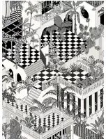 Cole & Son Carta da parati Miami Icons - Soot & Snow