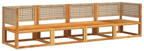 Set divani da giardino 4pz con cuscini legno massello di acacia